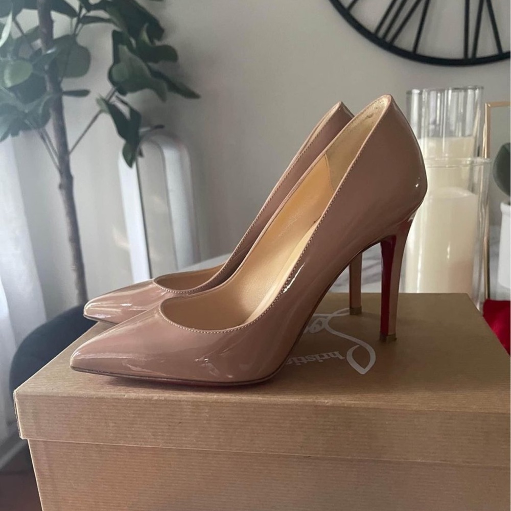 Christian Louboutin Nude Patent Leather Heels